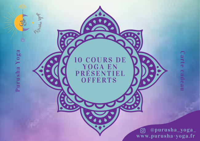 carte cadeau 10 cours de yoga collectif en présentiel 